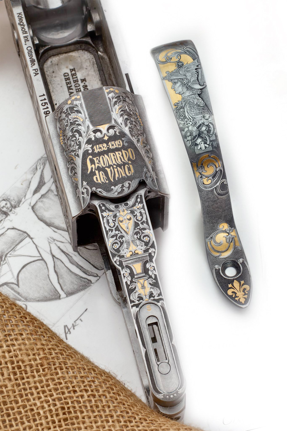 Krieghoff Custom Da Vinci Engraving