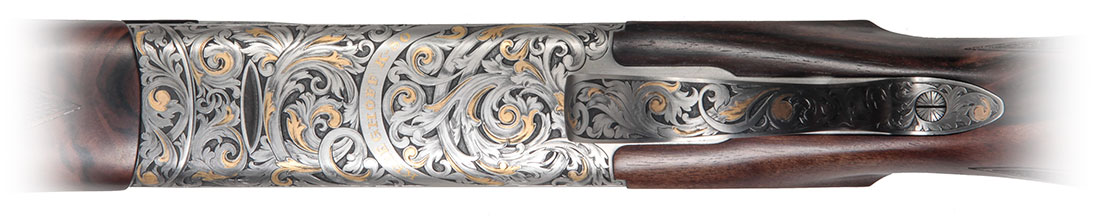 Krieghoff Custom Gold Scroll Engraving