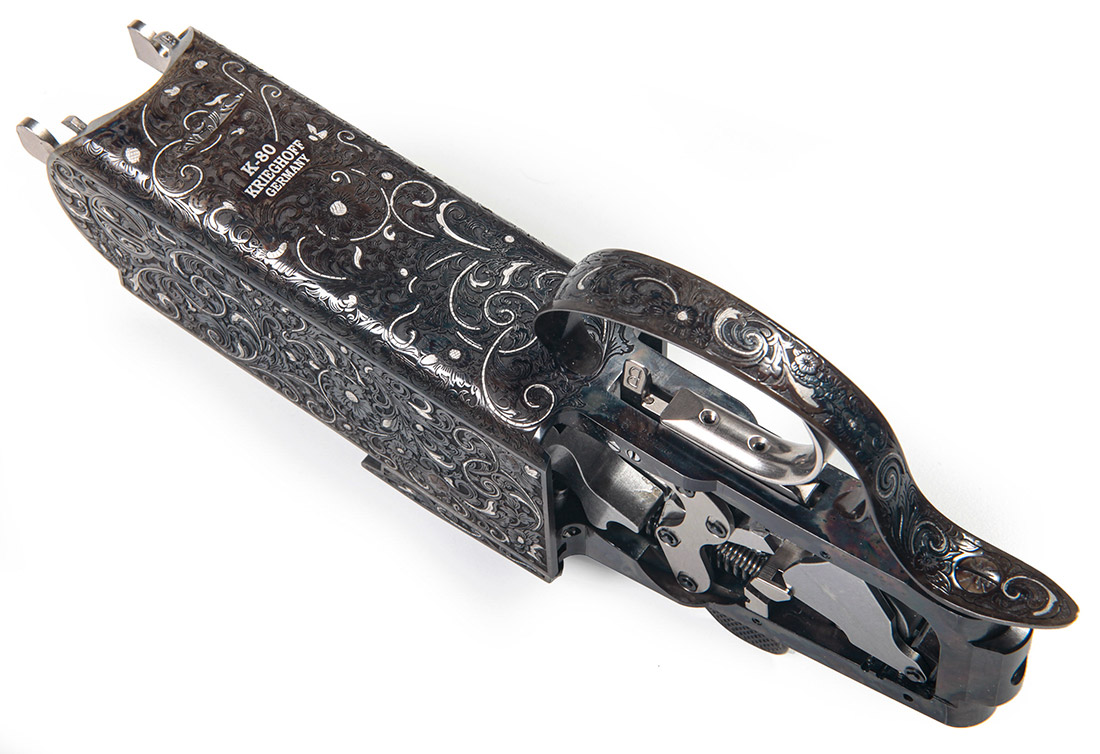 Krieghoff Platinum Renaissance Colour Case Engraving