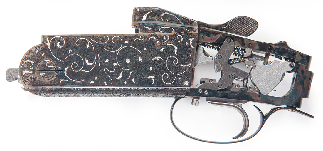 Krieghoff Platinum Renaissance Colour Case Engraving